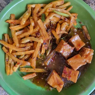 Spicy Fries and General Tso Tofu