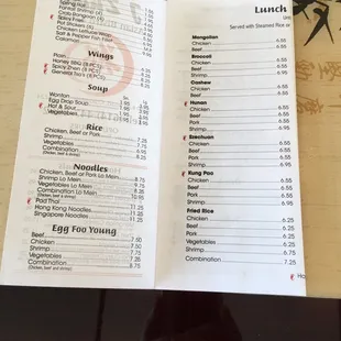 Opened menu - carry out