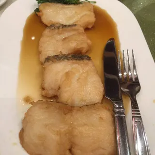 Pan Fried Silver Cod in Soy Sauce