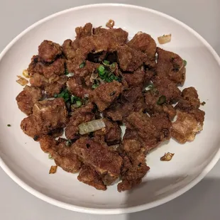 a plate of fried meat