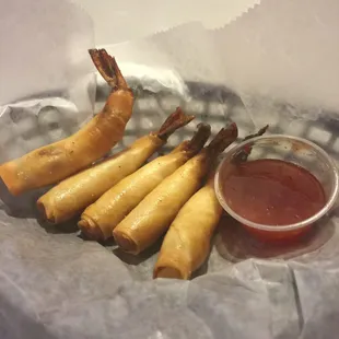 The shrimp egg rolls