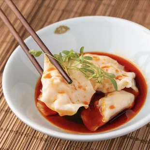 Chicken &amp; Mushroom Jiaozi w/Chili Oil