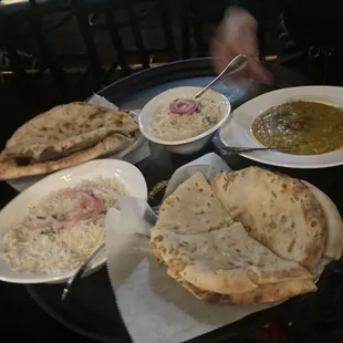 Indian rice and onion naan
