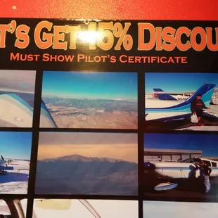 Pilots, come in for a 15% discount!