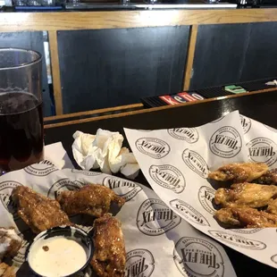 Spicy Ranch and Honey Garlic wings.