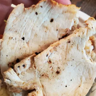 Flat pancake chicken with no seasoning!