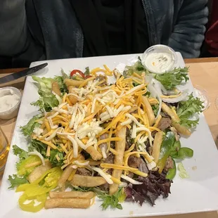 steak salad. massive