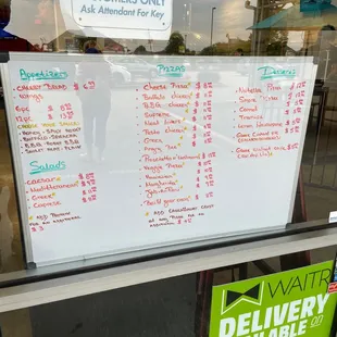 Menu boards on 6/26/2022
