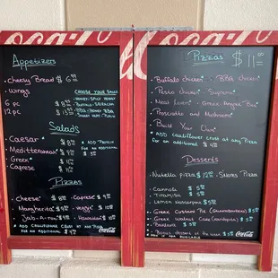 Menu boards on 6/26/2022