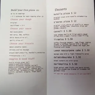 menu