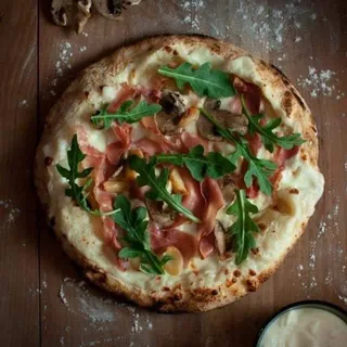 Prosciutto and Mushroom Pizza
