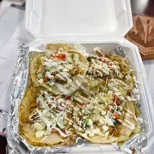 Chicken tacos w/ no hot sauce