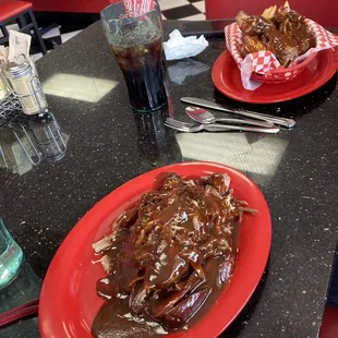 Jabo link and rib tip lunch