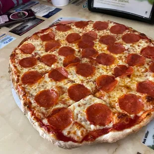 a pepperoni pizza