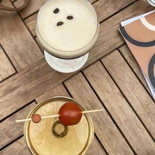 Caprese martini and espresso martini