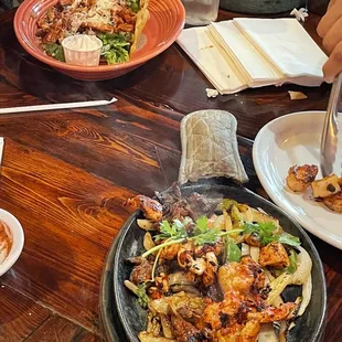 Chicken, Steak, &amp; Shrimp Fajitas