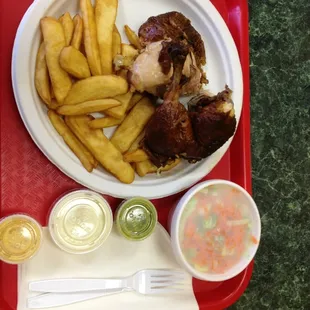 Great chicken and love the old style steak fries.