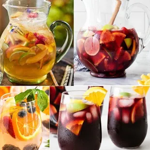 Homemade White &amp; Red Sangrias !