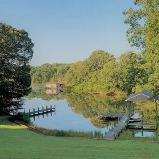 We are right on the water on Mill Creek... Dock at our place !