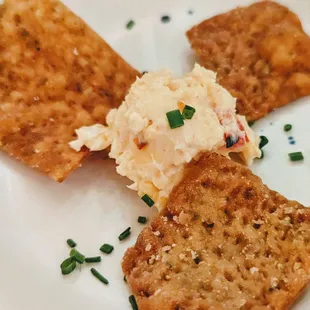 Pimento cheese and crackers