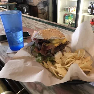 Bacon cheeseburger. This thing is huge!