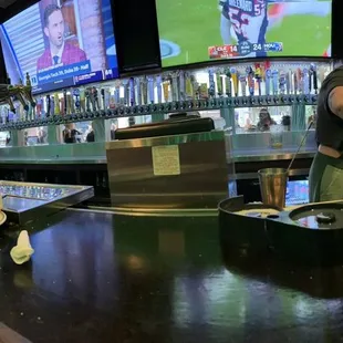 Inside bar, so many beers on tap