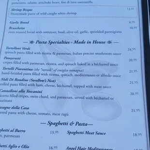 menu