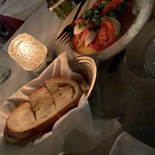 Caprese and Garlic Bread amazing and fresh