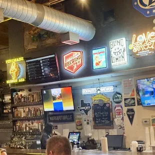 Bar with beers on tap