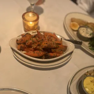 Carrots had an interesting horseradish flavor. I would t have put them together but they worked.
