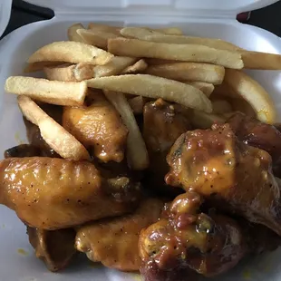 Lemon Pepper hot wings!!  Fantastic!