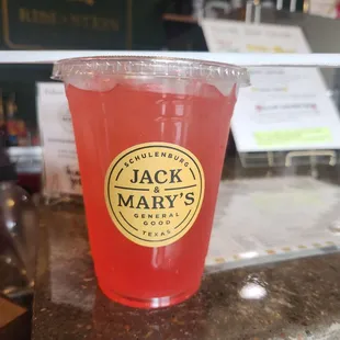 Freshly squeezed strawberry lemonade