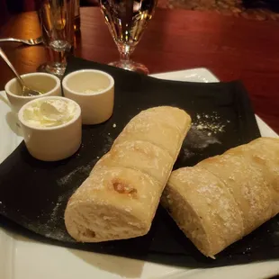 Bread for $5.95 with olive oil, butter, and cheese.