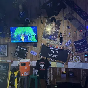 The wall of memorabilia