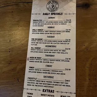 Menu - Daily Specials