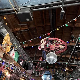 the ceiling of the restaurant