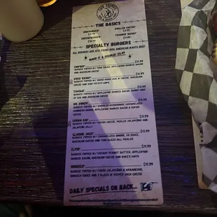 Regular Menu