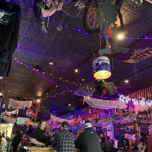 Eat at the bar or a high top table in the dining room.