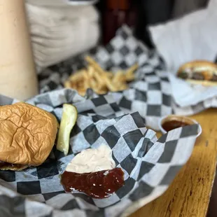 burger and fries