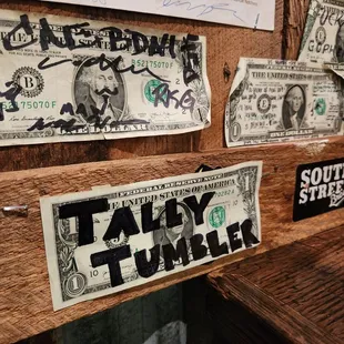 The dollar we got to post on the wall