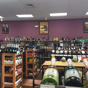 bottles of wine on shelves