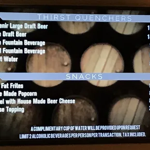 the menu for the first lunch