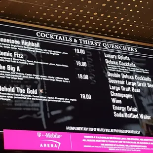the cocktail menu