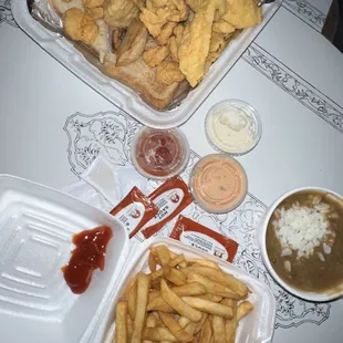 Got a fried platter, the catfish was great, get all the sauces!