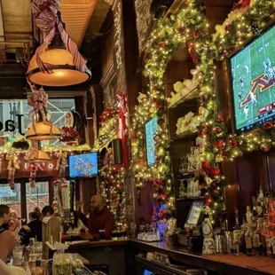 Bar area during holiday season