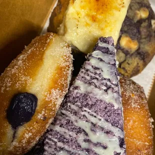 Brioche donuts, ube blonde, turon cheesecake, ube fatty cookie