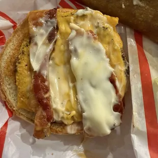 Way too much mayo. This was after taking some off in the middle of burger.