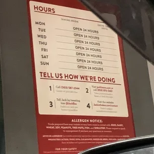 Business Hours of Operation