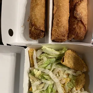 Burnt eggrolls and no sauce. Mini tacos with old lettuce instead of my spicy jack chicken sandwich.