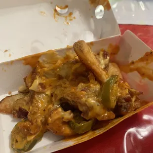 I asked for jalapeño poppers not for this  Which I would've consider eating but this looked like someone had already been eating it gross